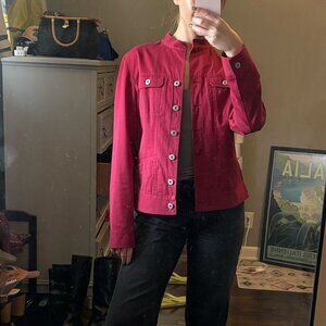 Vintage Nordstrom Studio 121 Cotton Jacket – Cool Red, Stand Collar, M